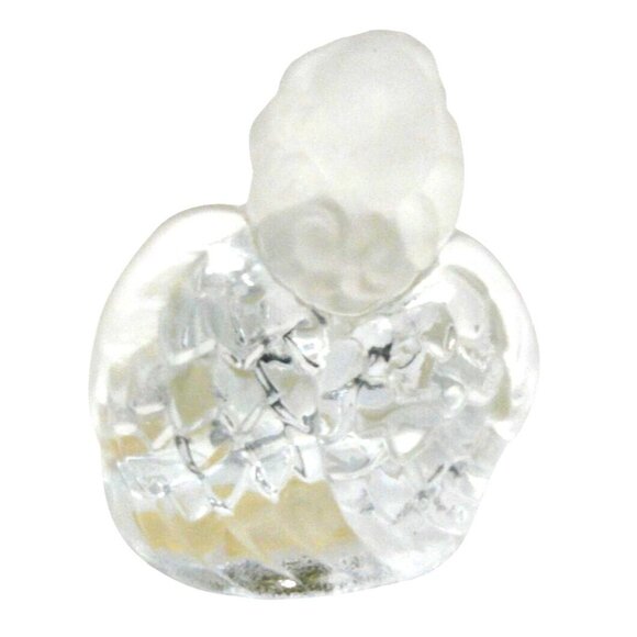 Crystal Birthday Angel Figurine Frosted Details Gold Accent Holding Jewel Fenton - Picture 4 of 4